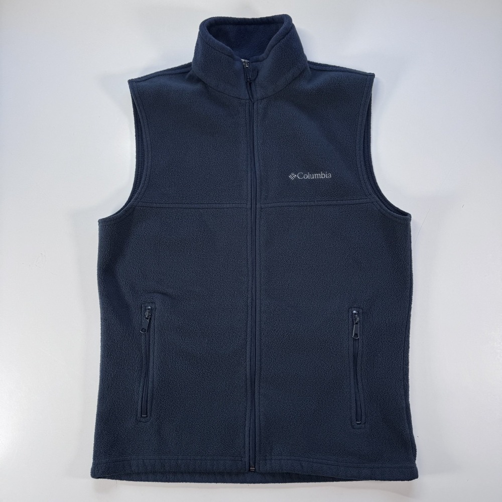 COLUMBIA Steens Mountain Fleece Vest‎ Mens Small Blue XM1386